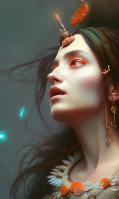 Brunette Goddess: Hyperdetailed Digital Painting