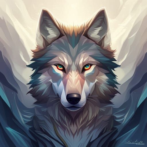Detailed Wolf Portrait in Hyperrealistic Digital Art