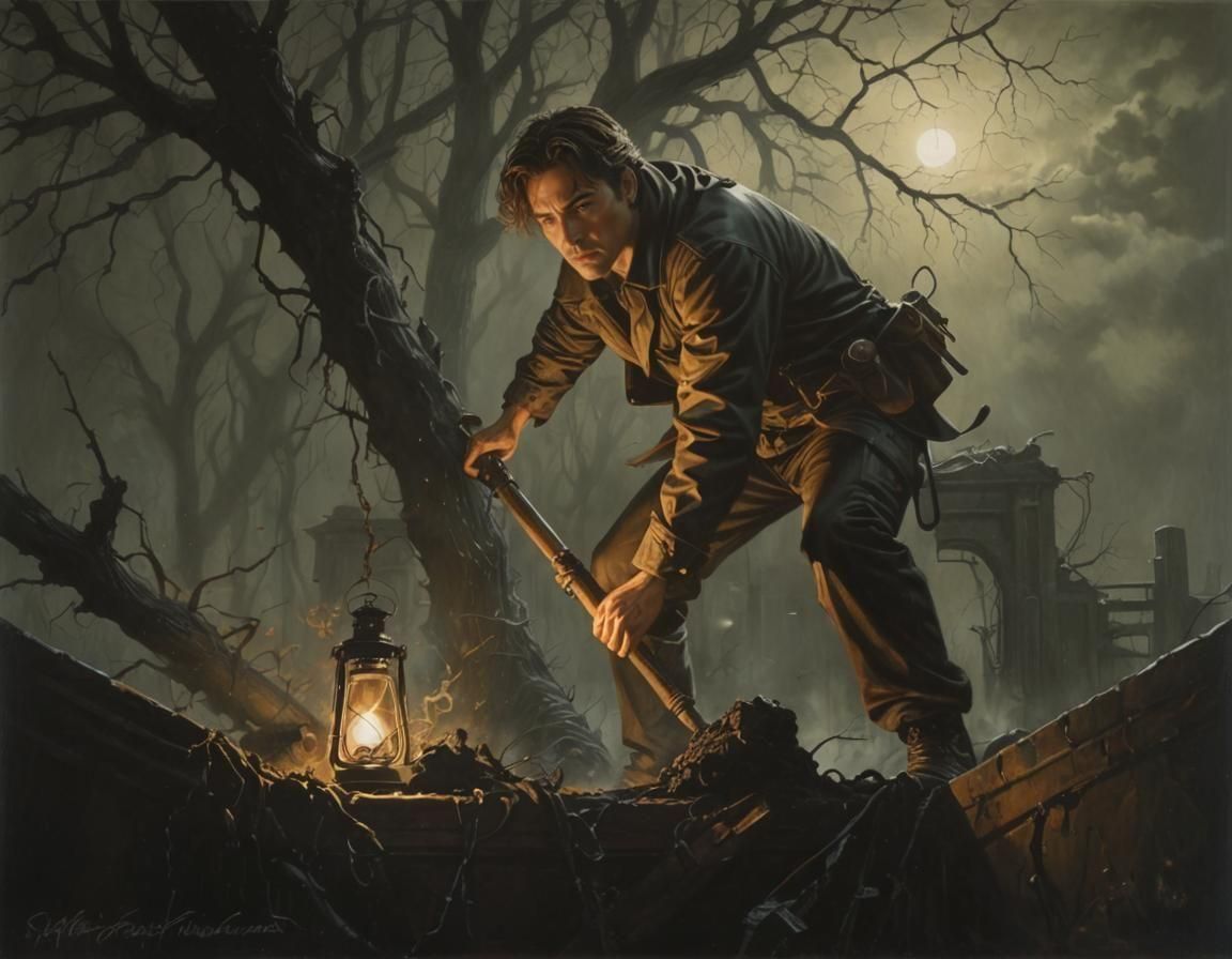 Noir Painting of Secrets and Danger