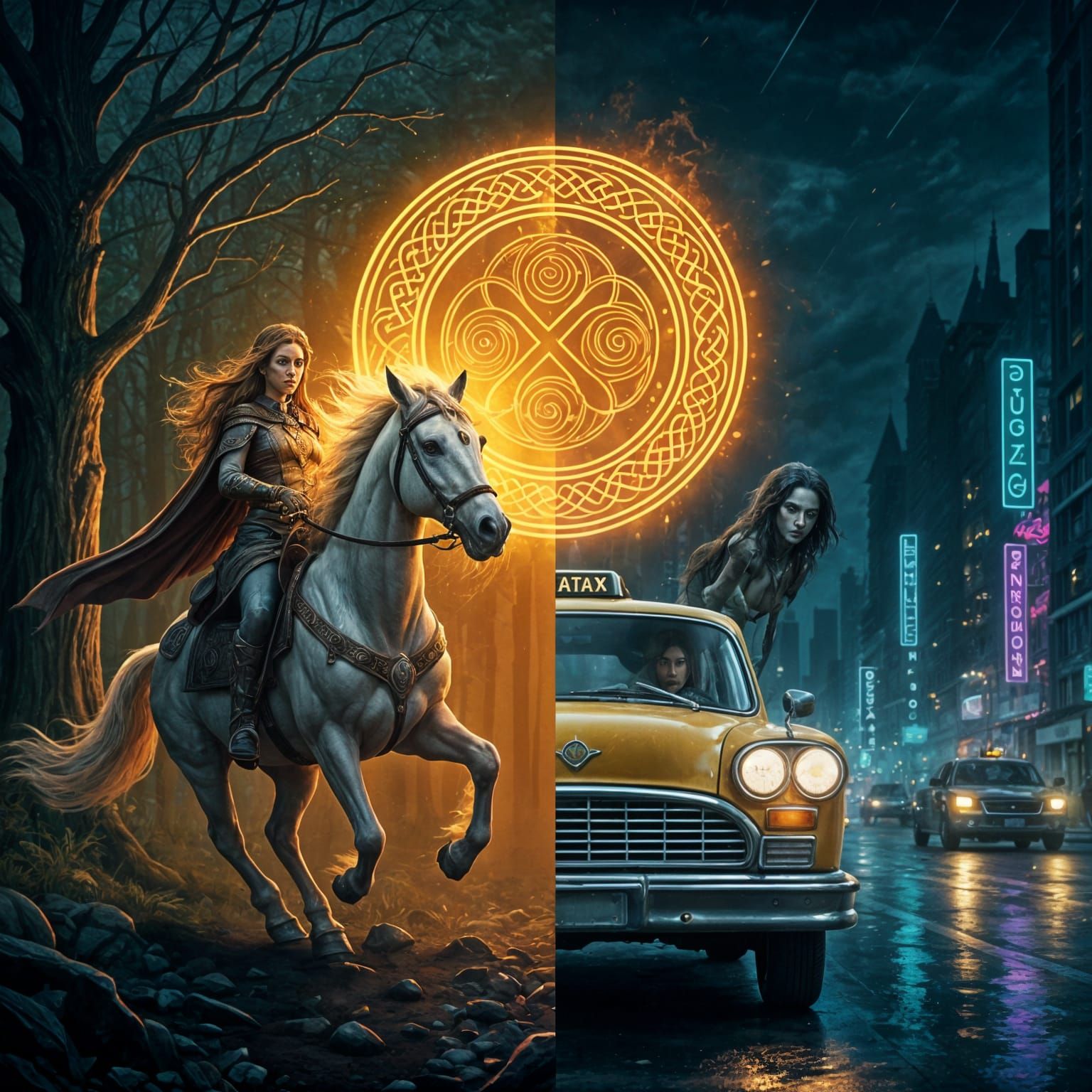 Mystical Goddesss Ride and Drive Through Celtic Landscape