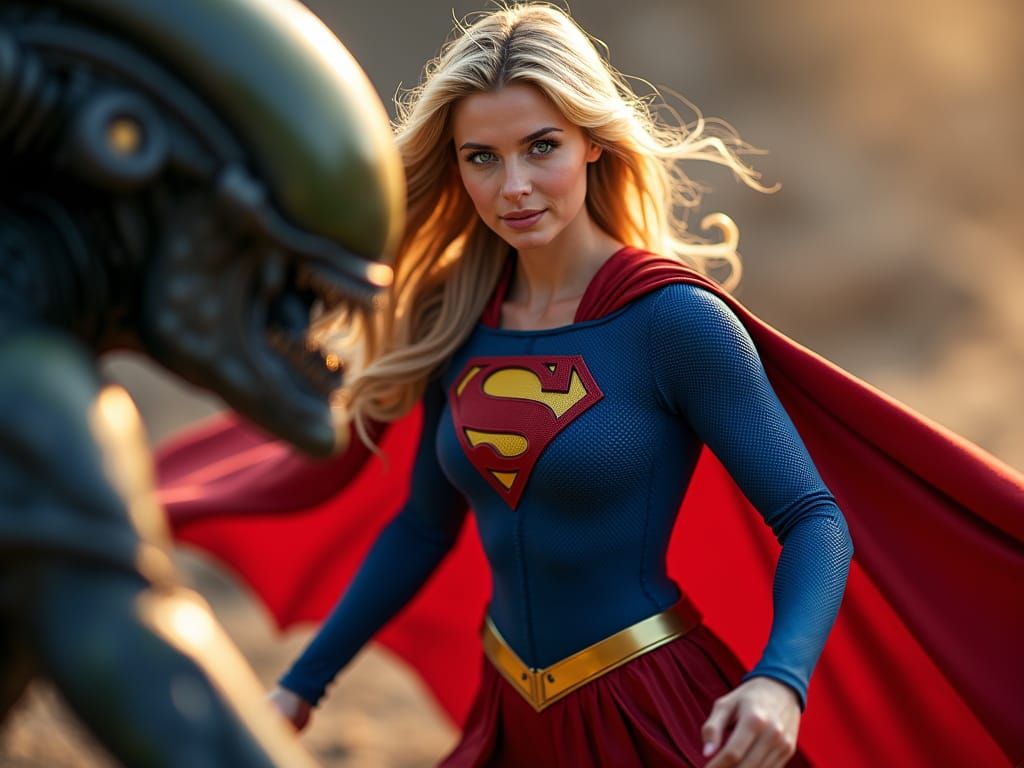 Supergirl -v- Xenomorph 9