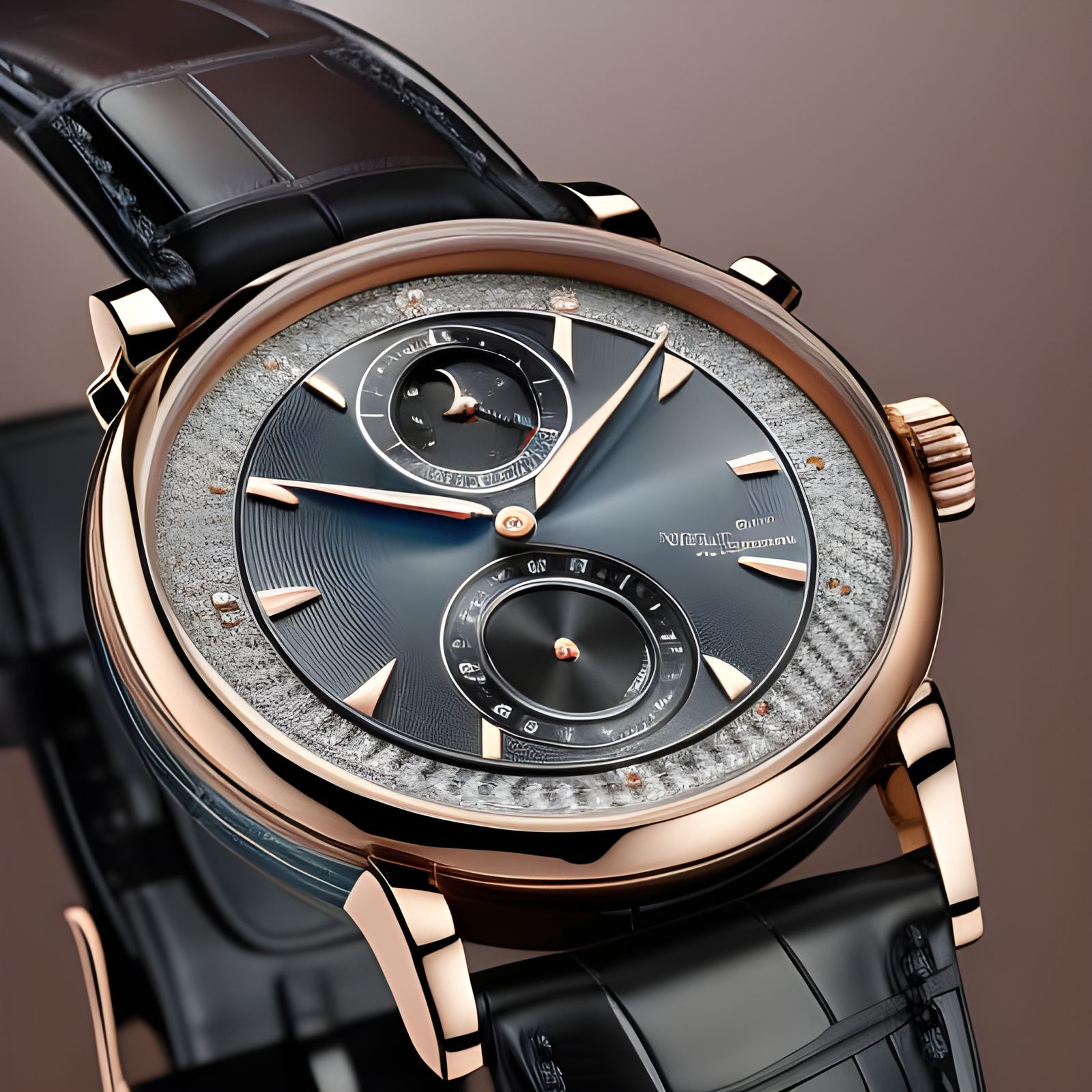 Luxury Rose Gold Tourbillion Chronograph Watch