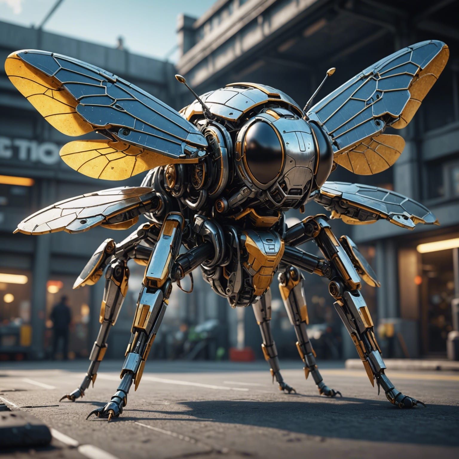 Humongous Mecha Housefly with Intricate Details