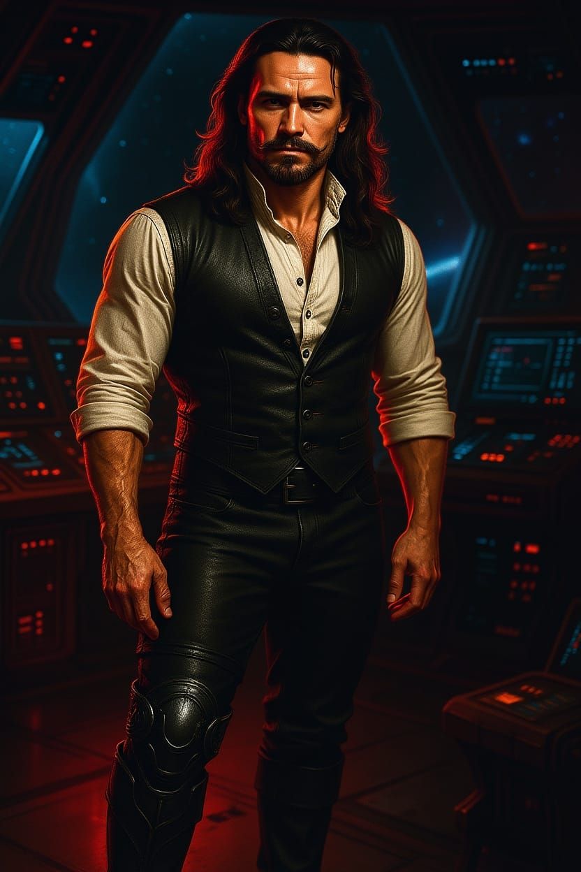 Dramatic Cinematic Film Still with Atmospheric Lighting