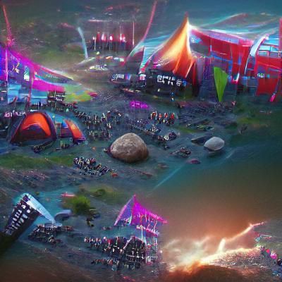 Energetic Music Festival at Night Illustration