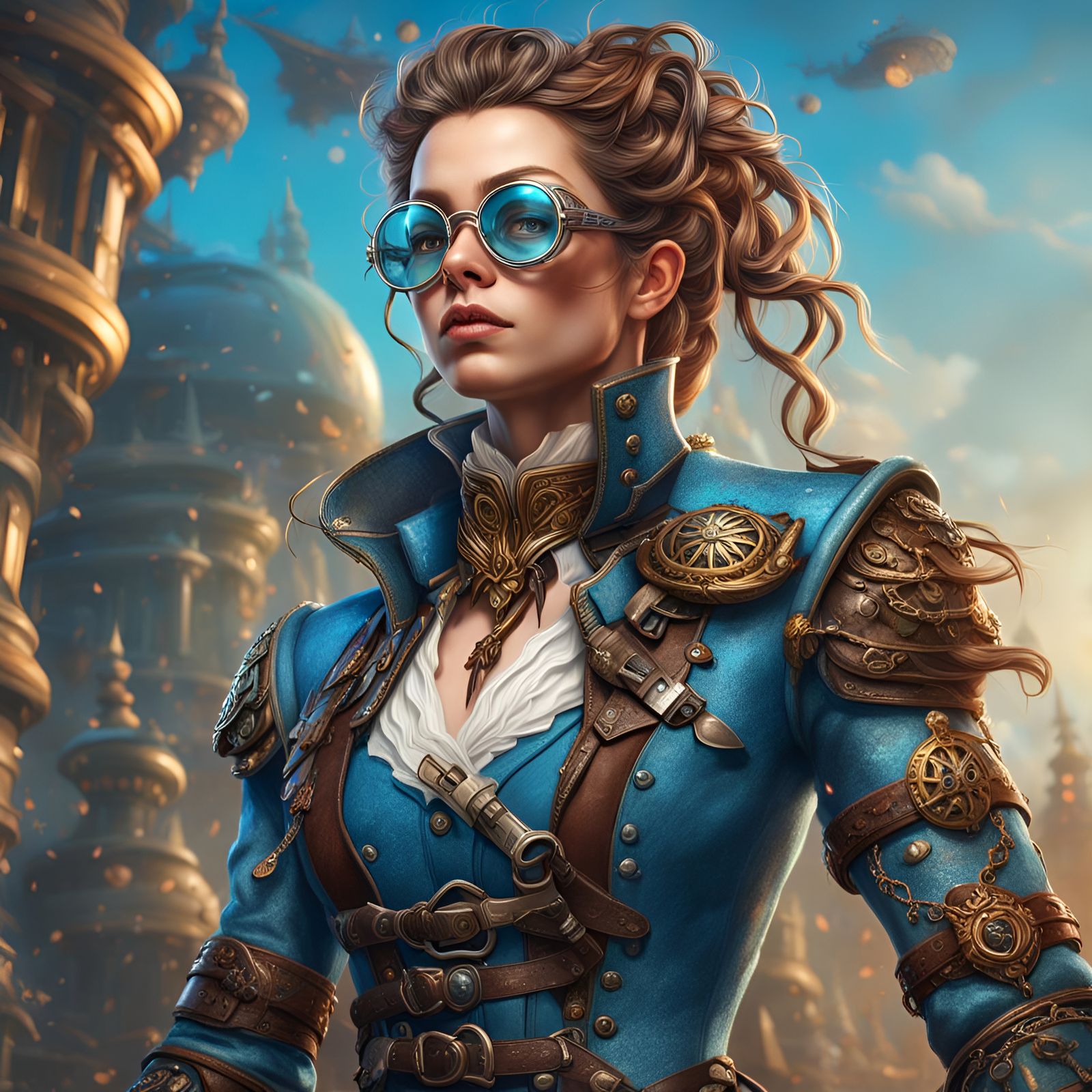 Steampunk Elf Warrior with Braided Hair