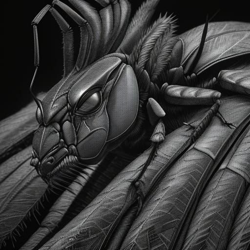 Intricate Charcoal Portrait of a Metapod Pokémon