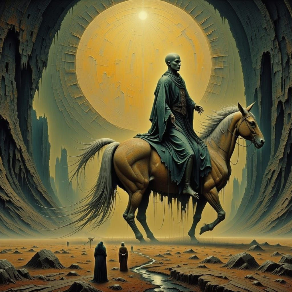 Futuristic Landscape in the Style of Zdzisław Beksiński