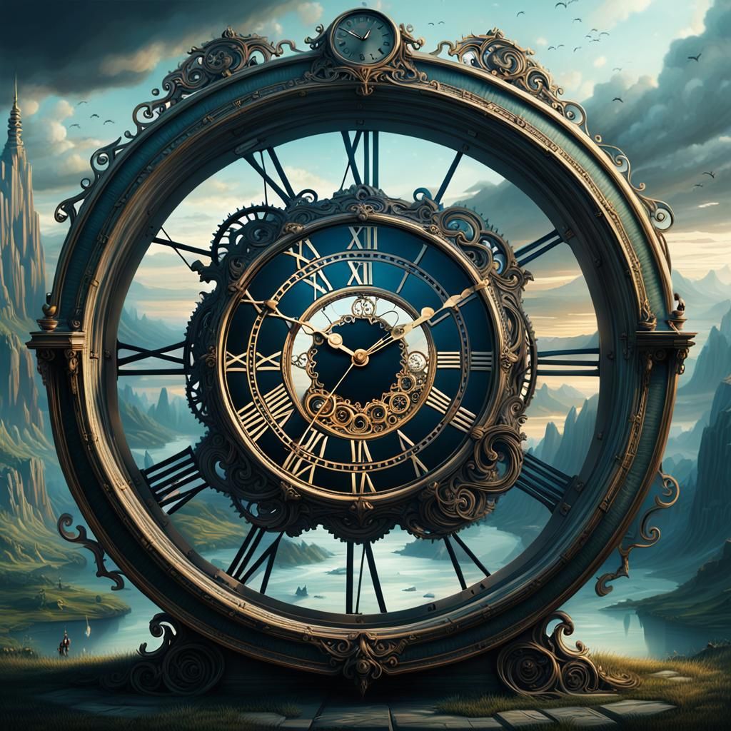 Dramatic Heart Clock Digital Matte Painting