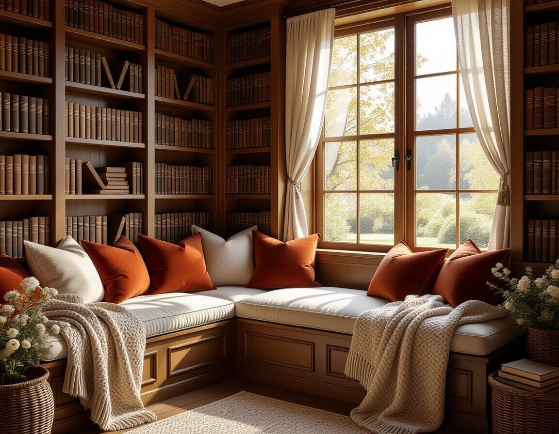 Cozy Book Nook in Kinkade Style