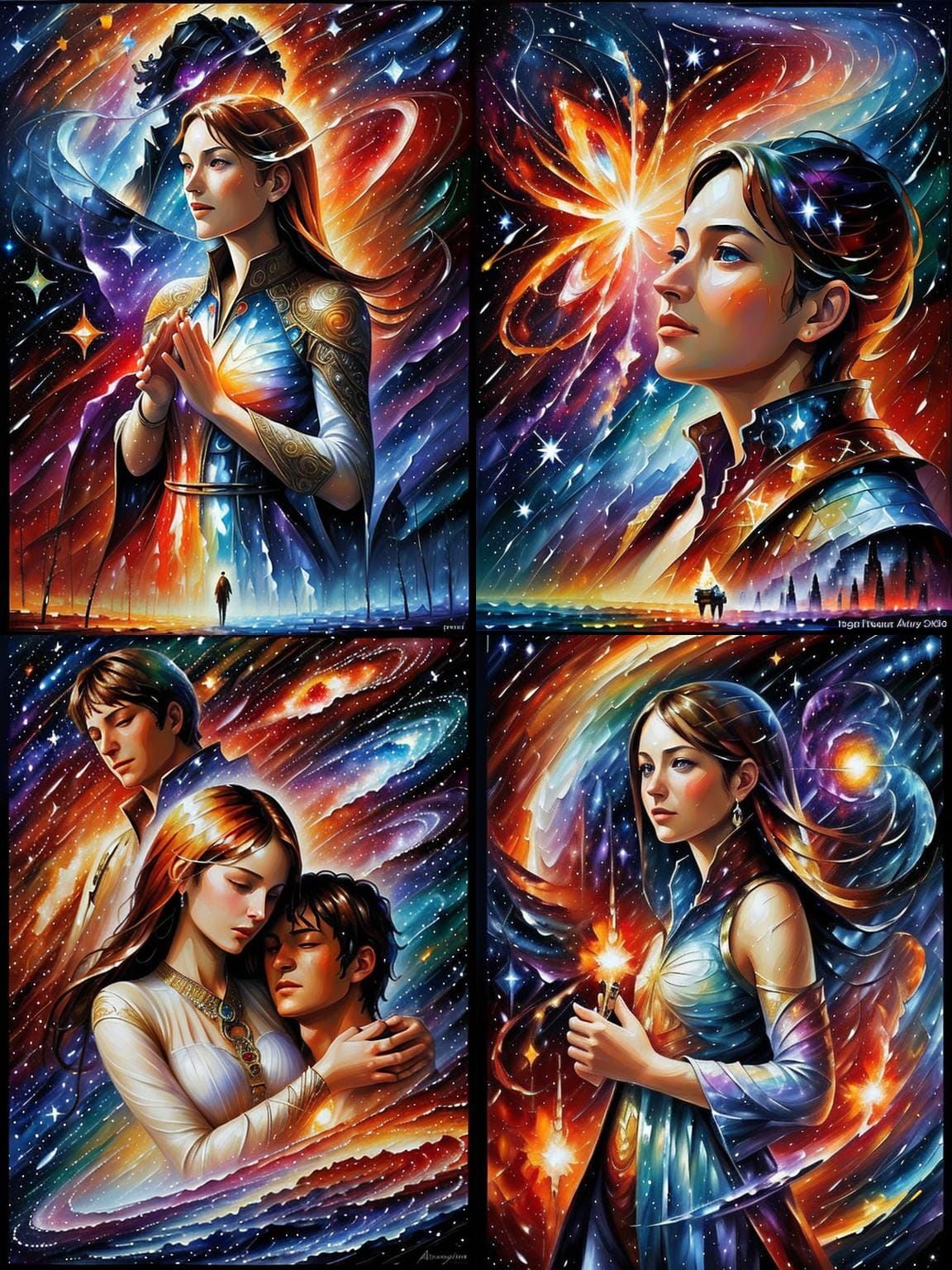 Galactic Landscape in Impasto Style