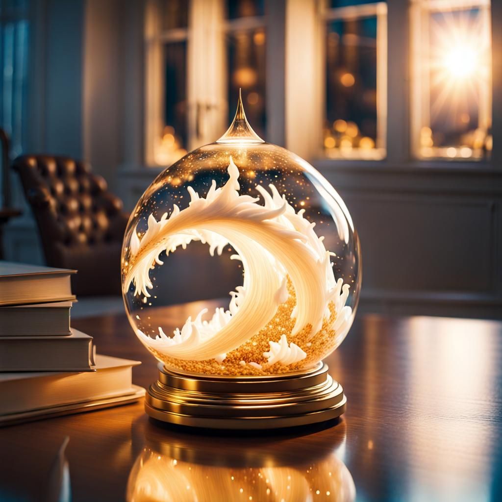 Golden Wave Lamp: Fantasy Concept Art