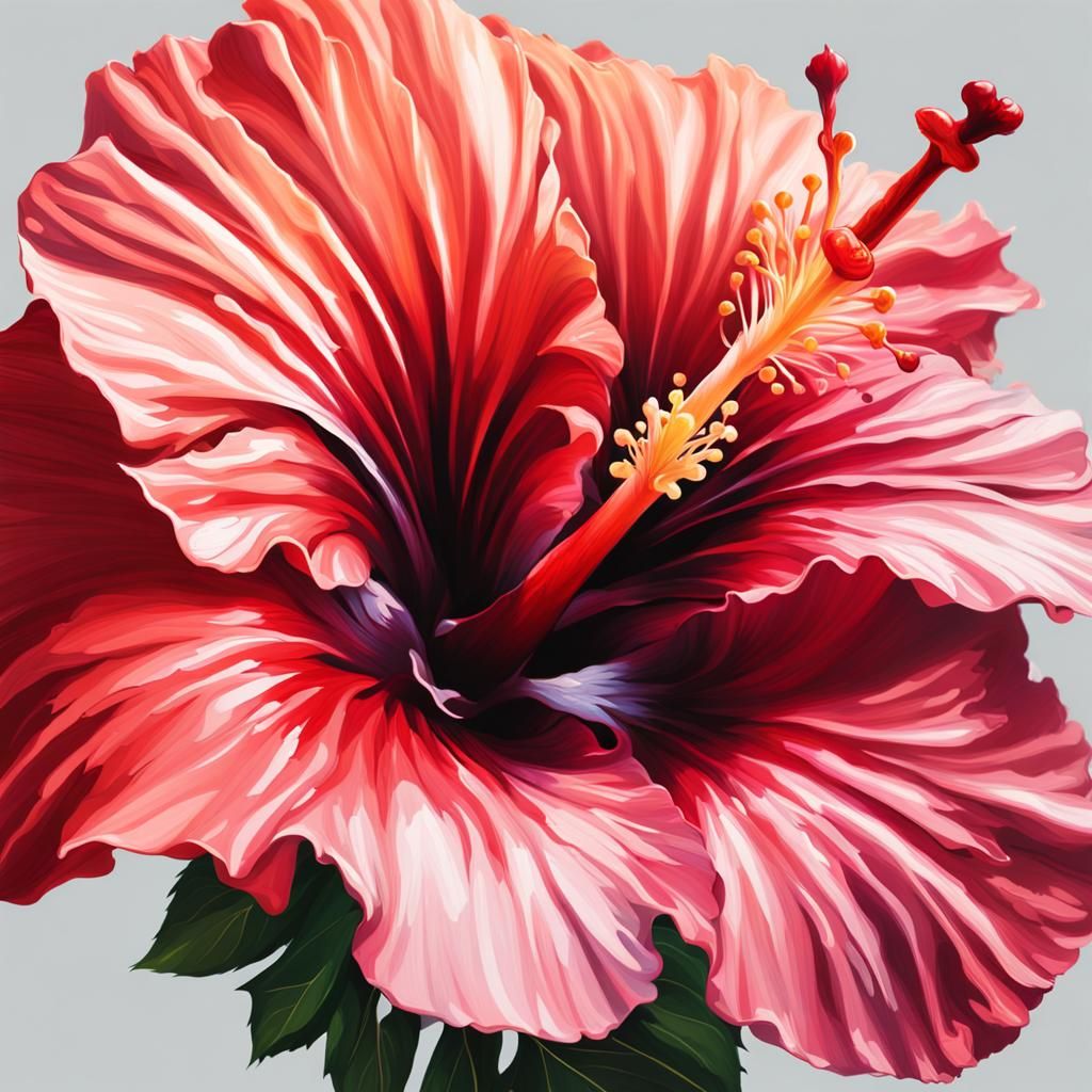 Hyperrealistic Hibiscus Flower in Splash Art Style