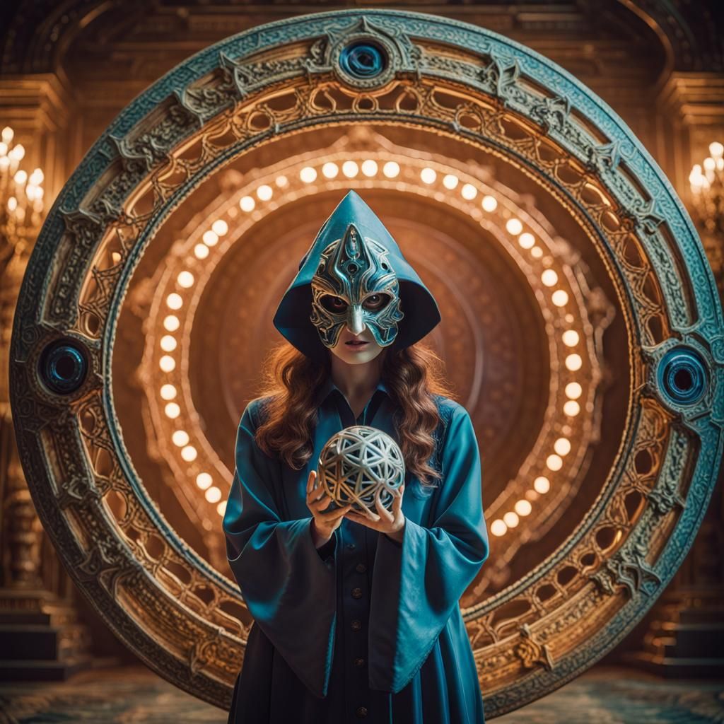 Wizard Opens Portal Wearing Mask of Eternity