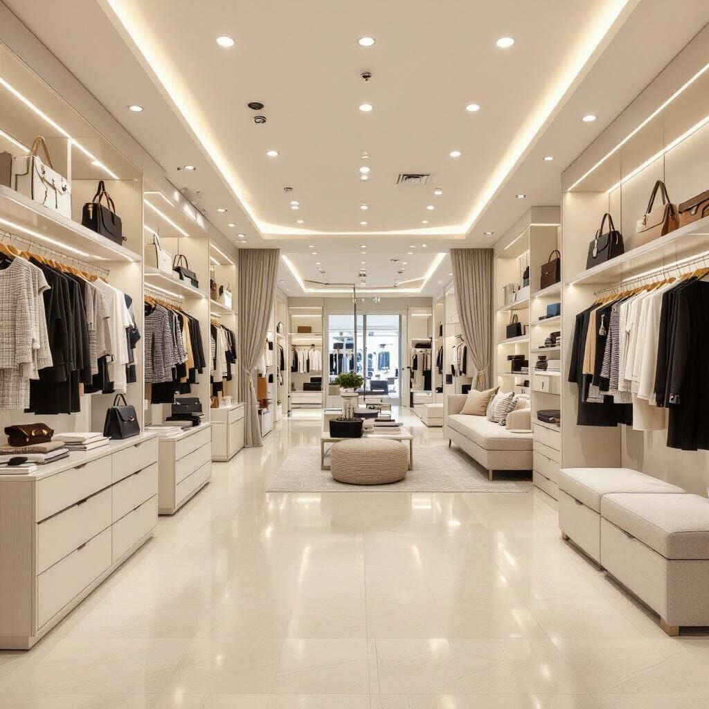 Modern Clothing Store Interior Design with Soft Lighting