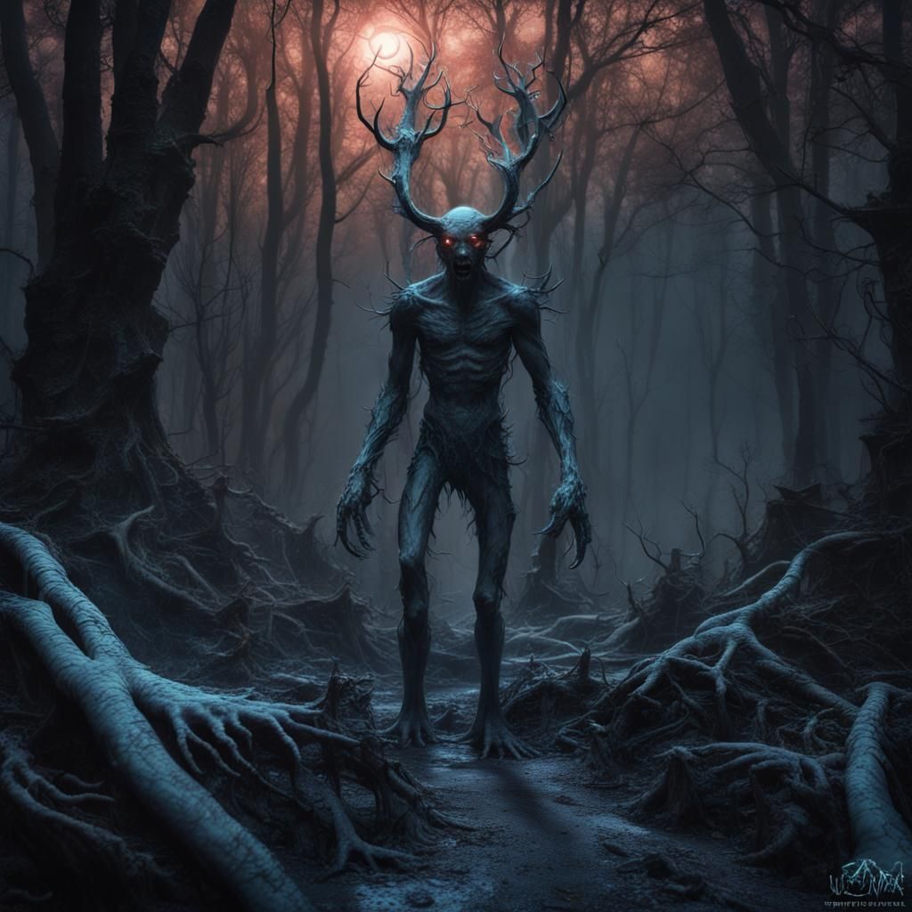 Evil Forest with Zombie Skin-Walkers in Matte Painting