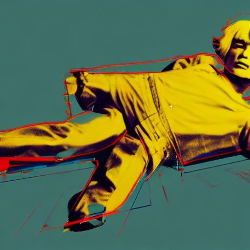 Rocket Launch in Andy Warhol Pop Art Style