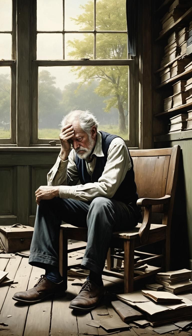 Hyperrealistic Image of a Weary Time