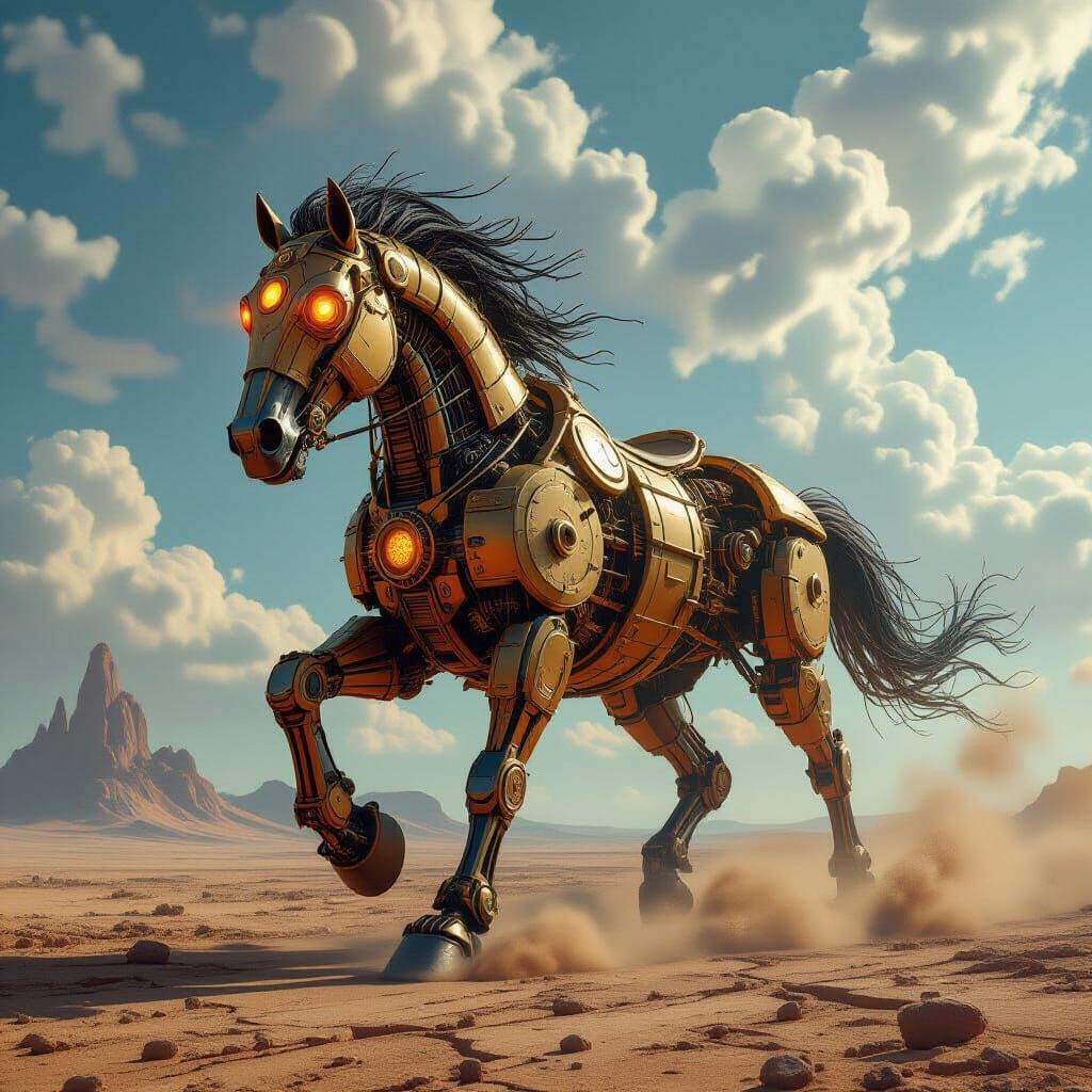 Colossal Mechanical Horse Gallops Through Post-Apocalyptic S...