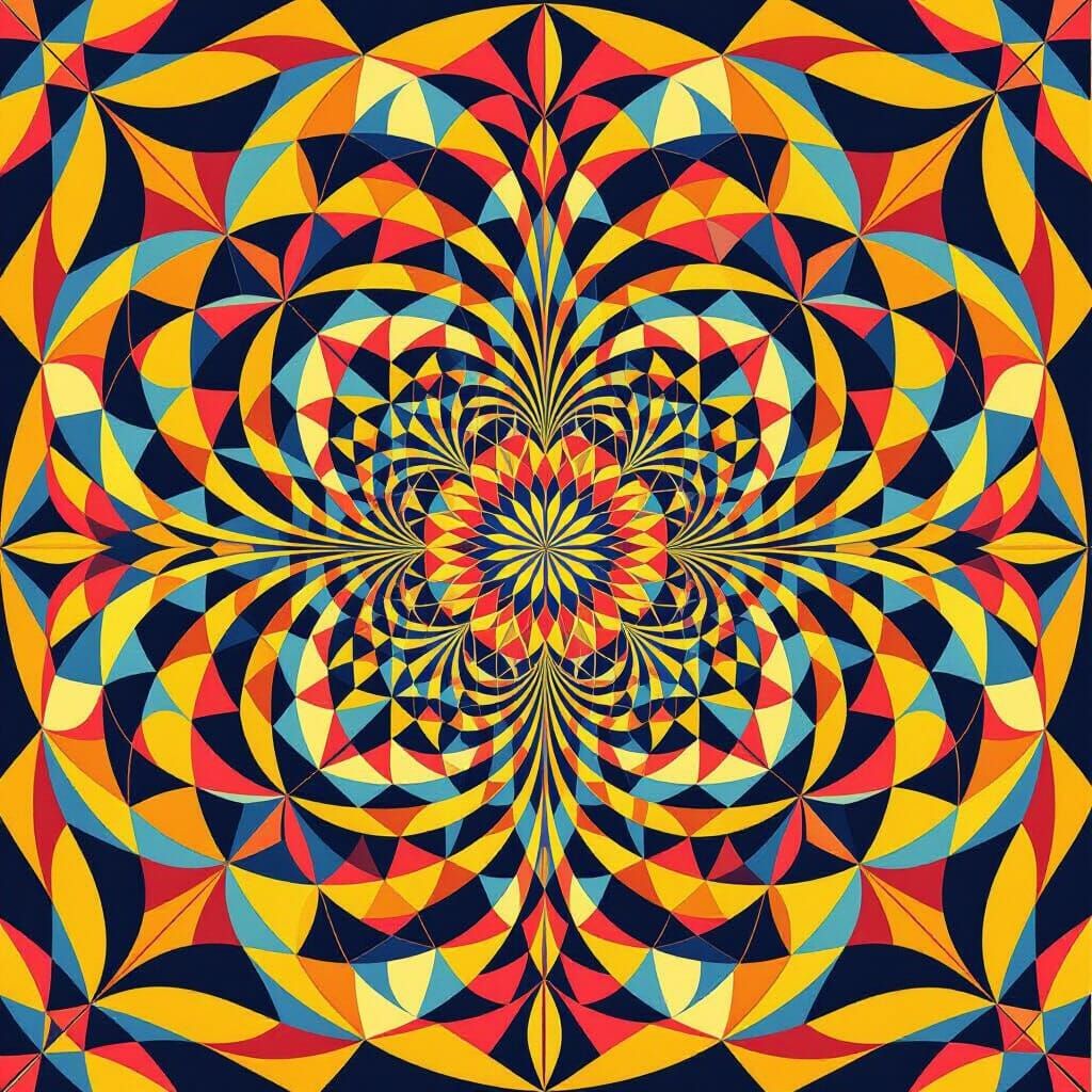 Vibrant Optical Art: Swirling Geometric Patterns