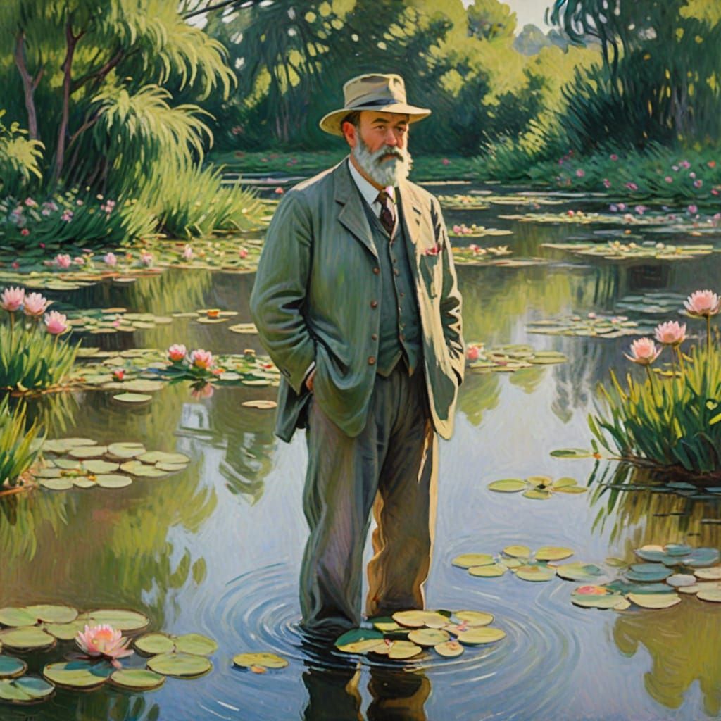 Monet at Giverny: Impressionist Water Lily Scene