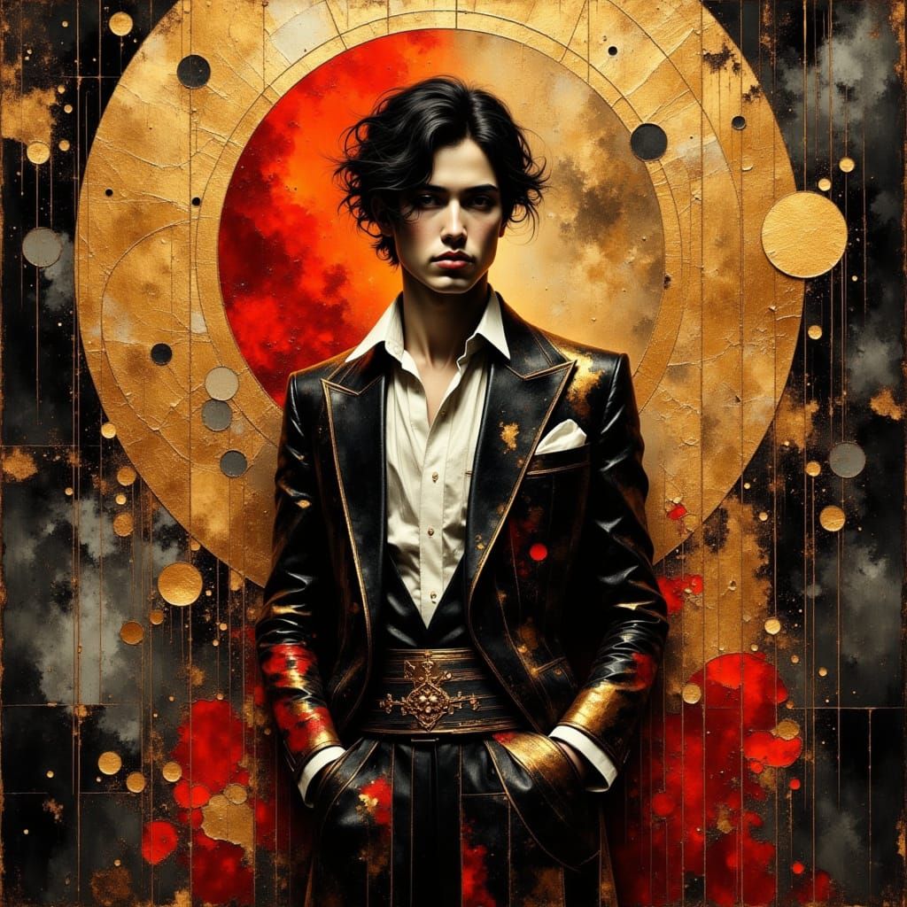 Young Man in Abstract Romantic Style