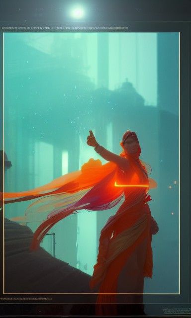 Hyperdetailed Fantasy Art in Orange and Teal