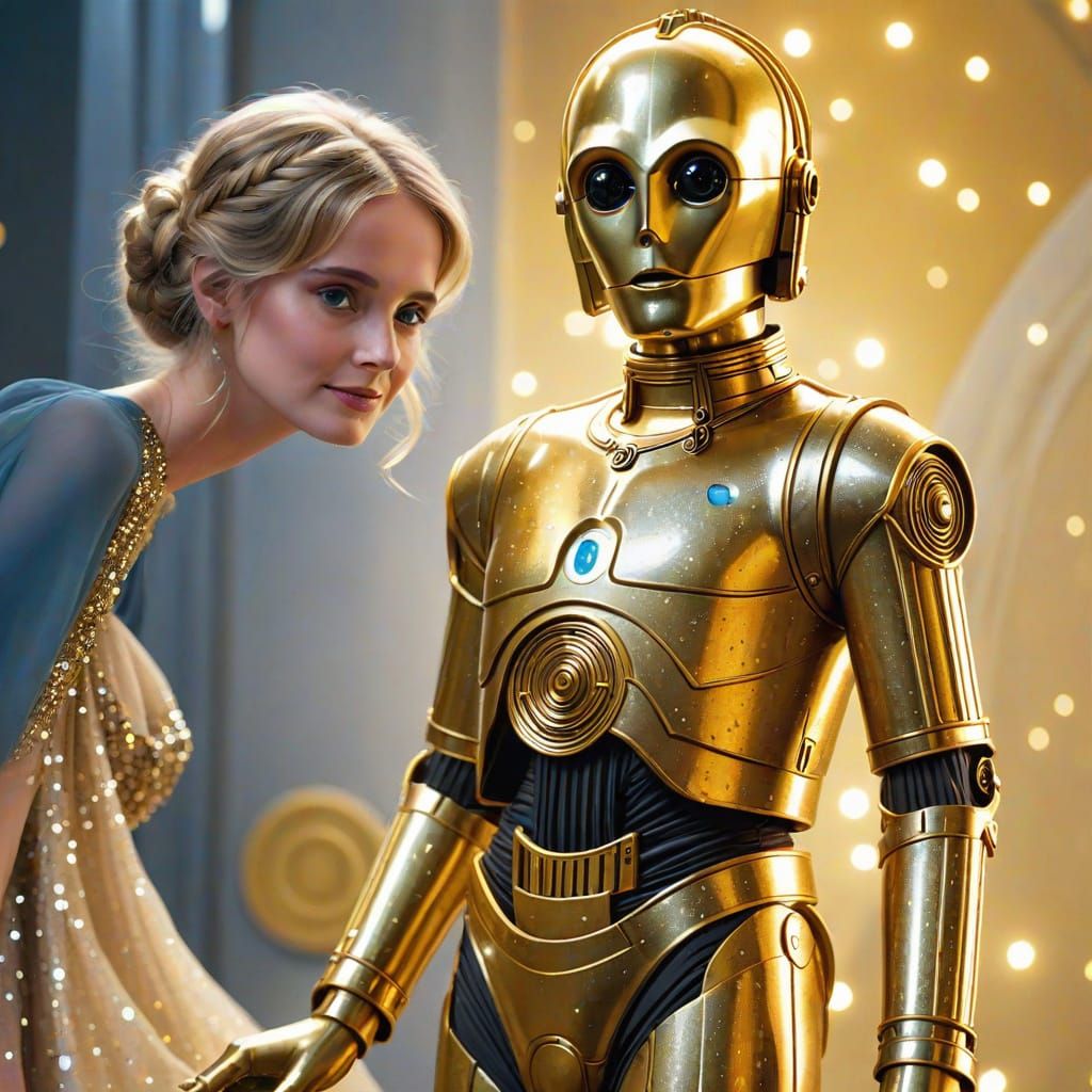 C-3PO in a Glittery Sparkly Dress