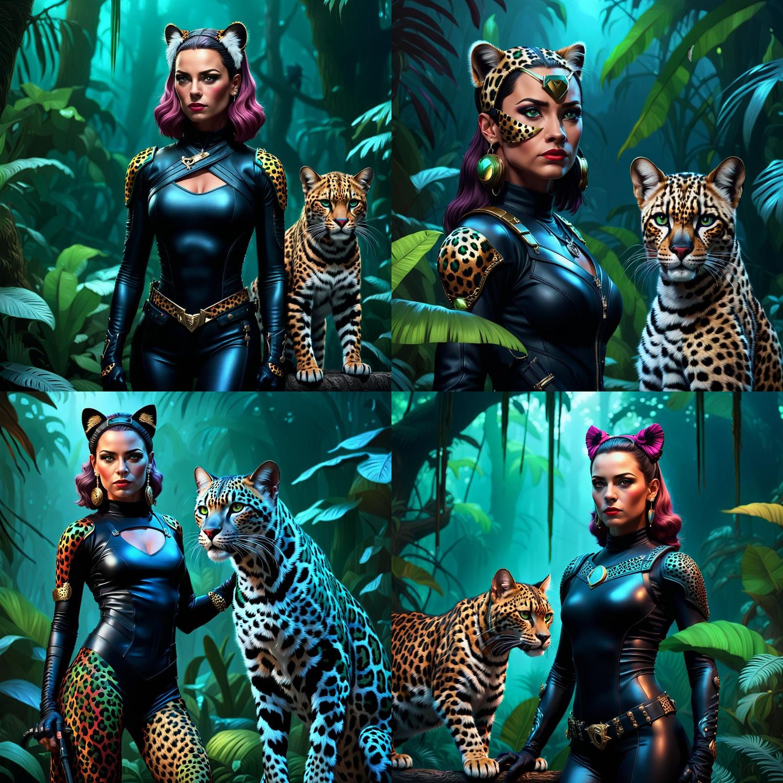 Leopard Beauty With Her Exotic Pet Leopard