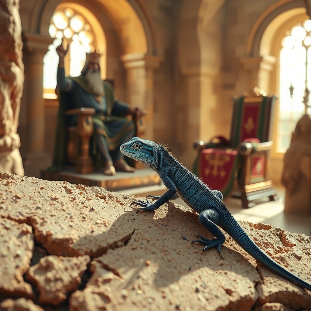 Ancient Palace Lizard in Regal Splendor