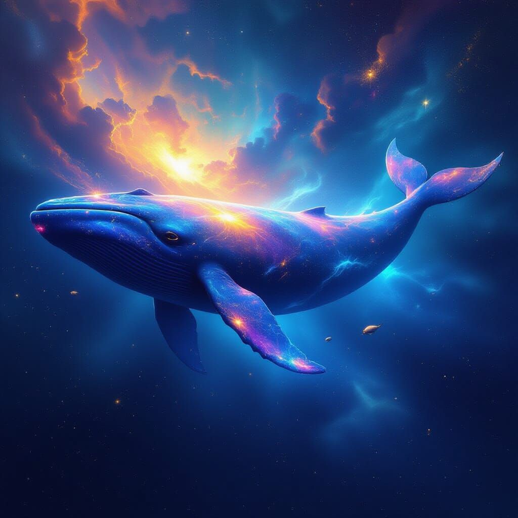 Cosmic Whale Nebula in Epic Fantasy Space Opera Style