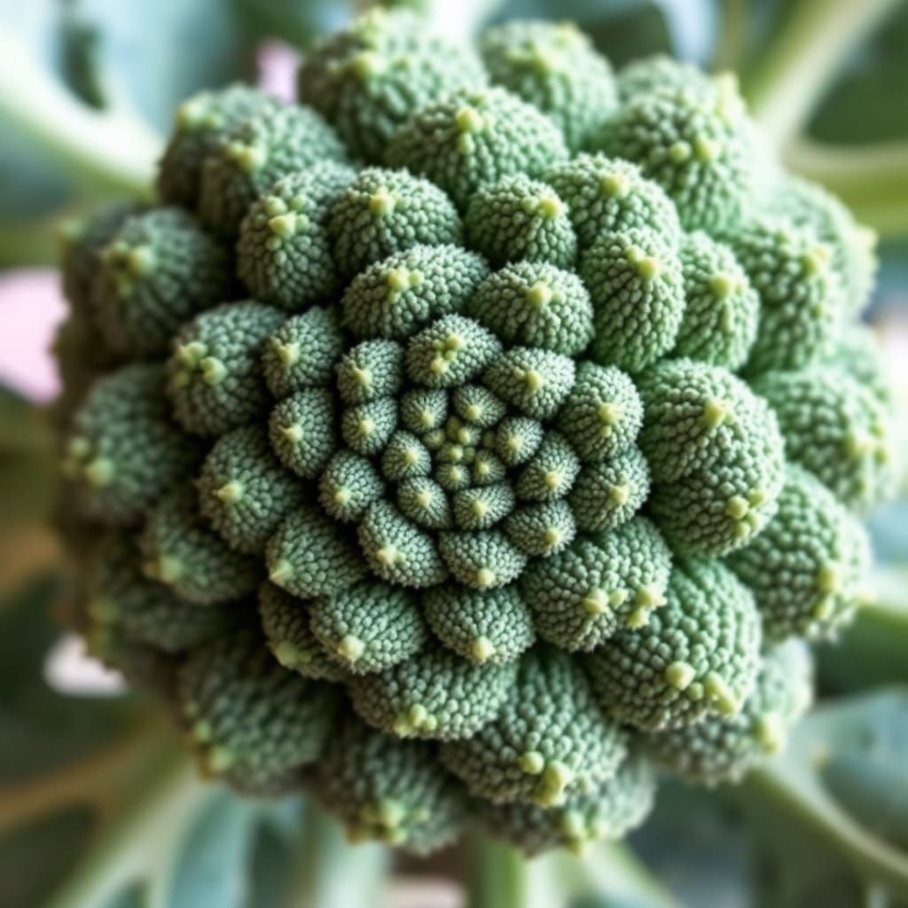 Fractal Broccoli Blooms in Intricate Patterns