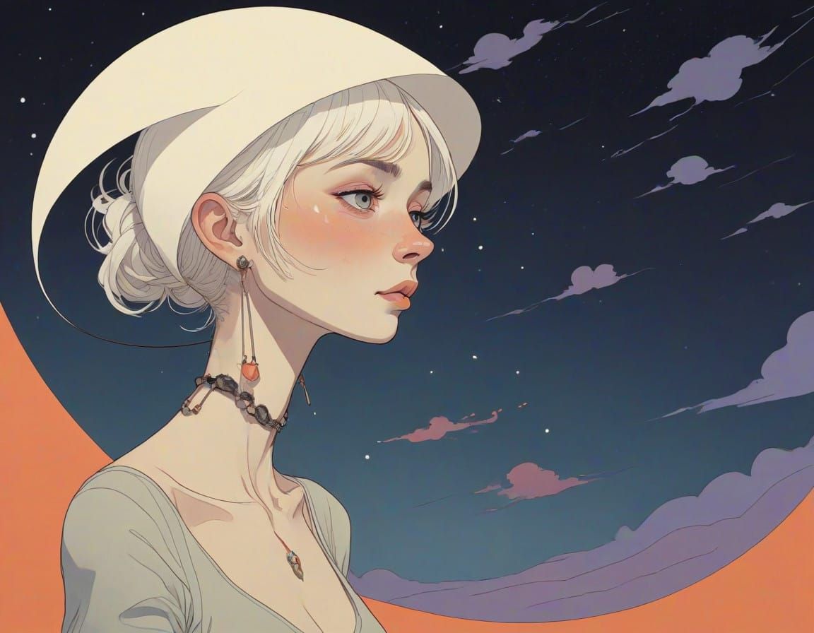 Vibrant Dreamscape of Weathered Bones in Midnight Chaos