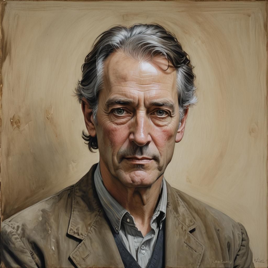 Detailed Portrait in Illustrative Style