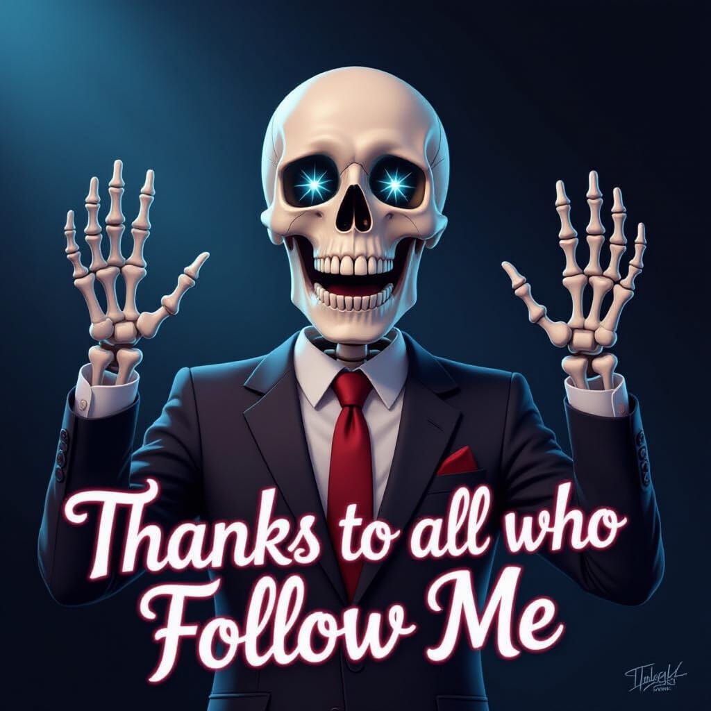 Enthusiastic Skeleton Waves in Photorealistic Cartoon Style