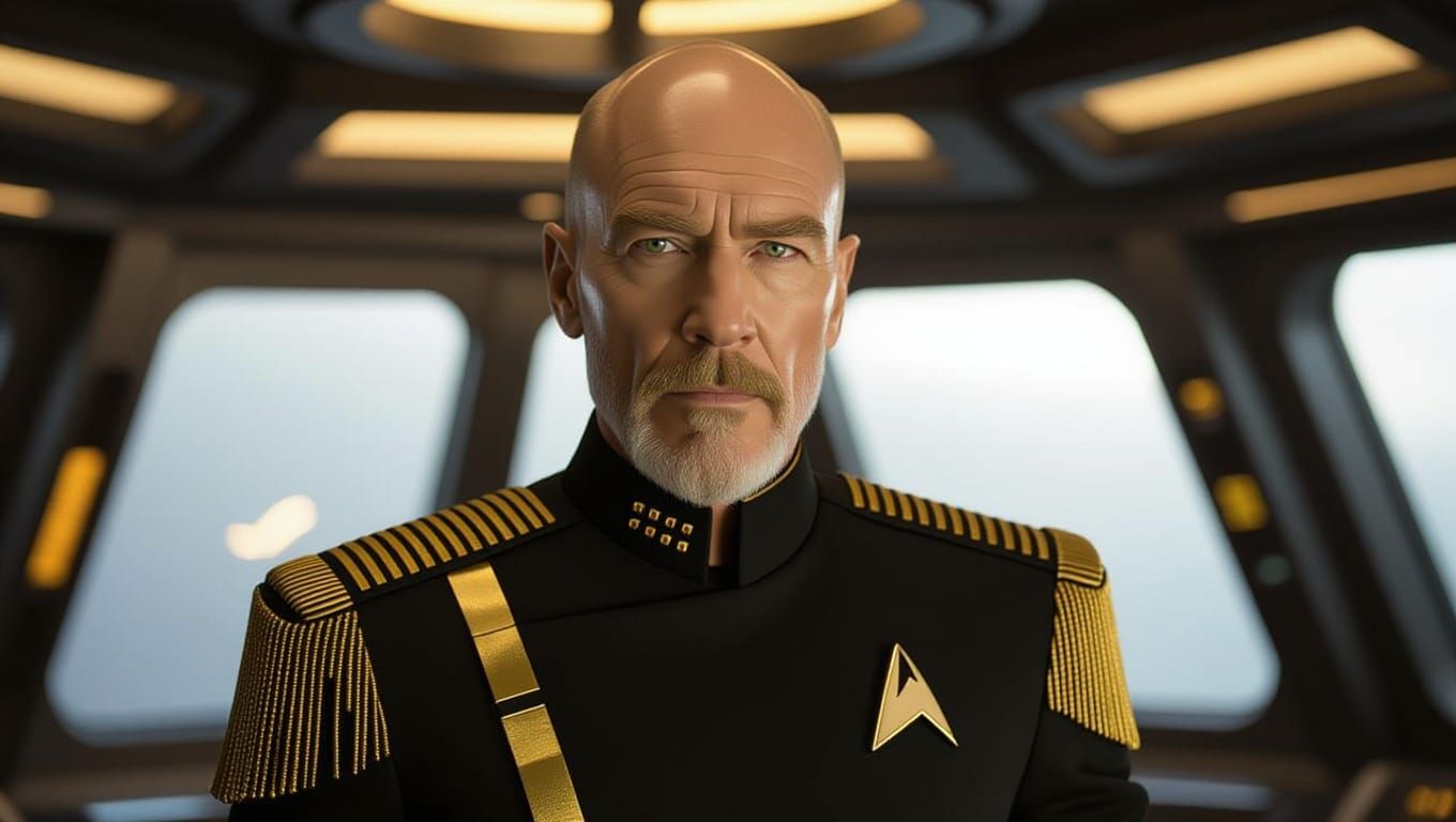 Star Trek Admiral in Sci-Fi Navy Uniform