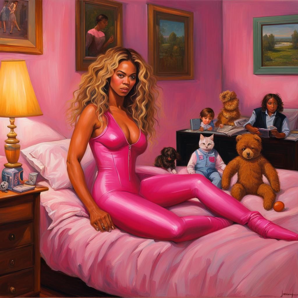 Beyonce Plays Video Games in 1980s Bedroom