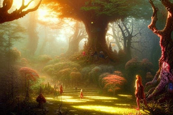 Magic Faraway Tree in English Forest: Matte Painting