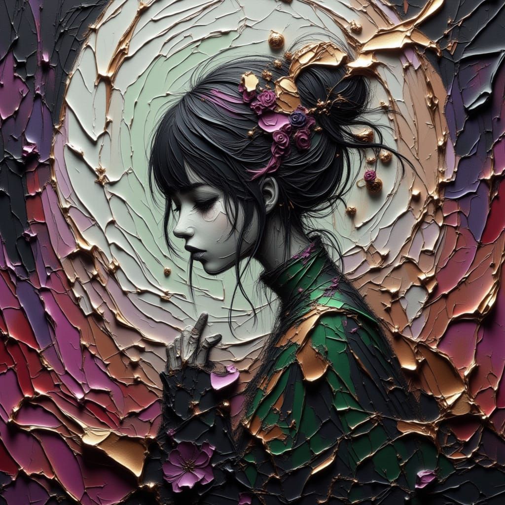 Mecha Girl Portrait in 80s Anime Style