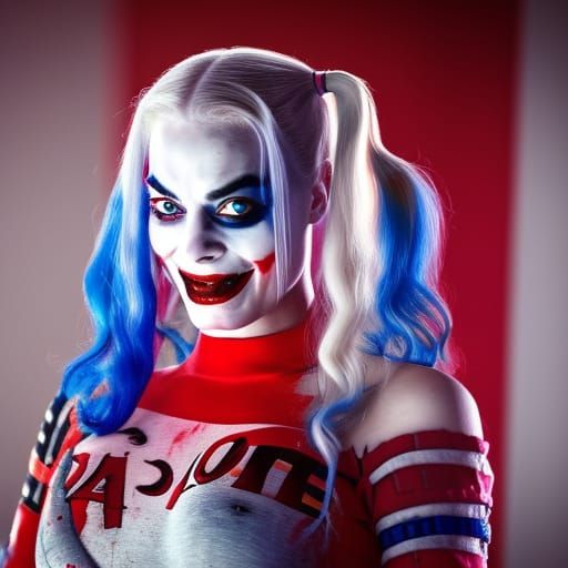 Margot Robbie, is "Bloody', 'Harley Quinn" as "The Joker"
