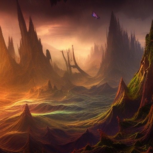 Fantastical Valley Visualized as Detailed Matte Painting