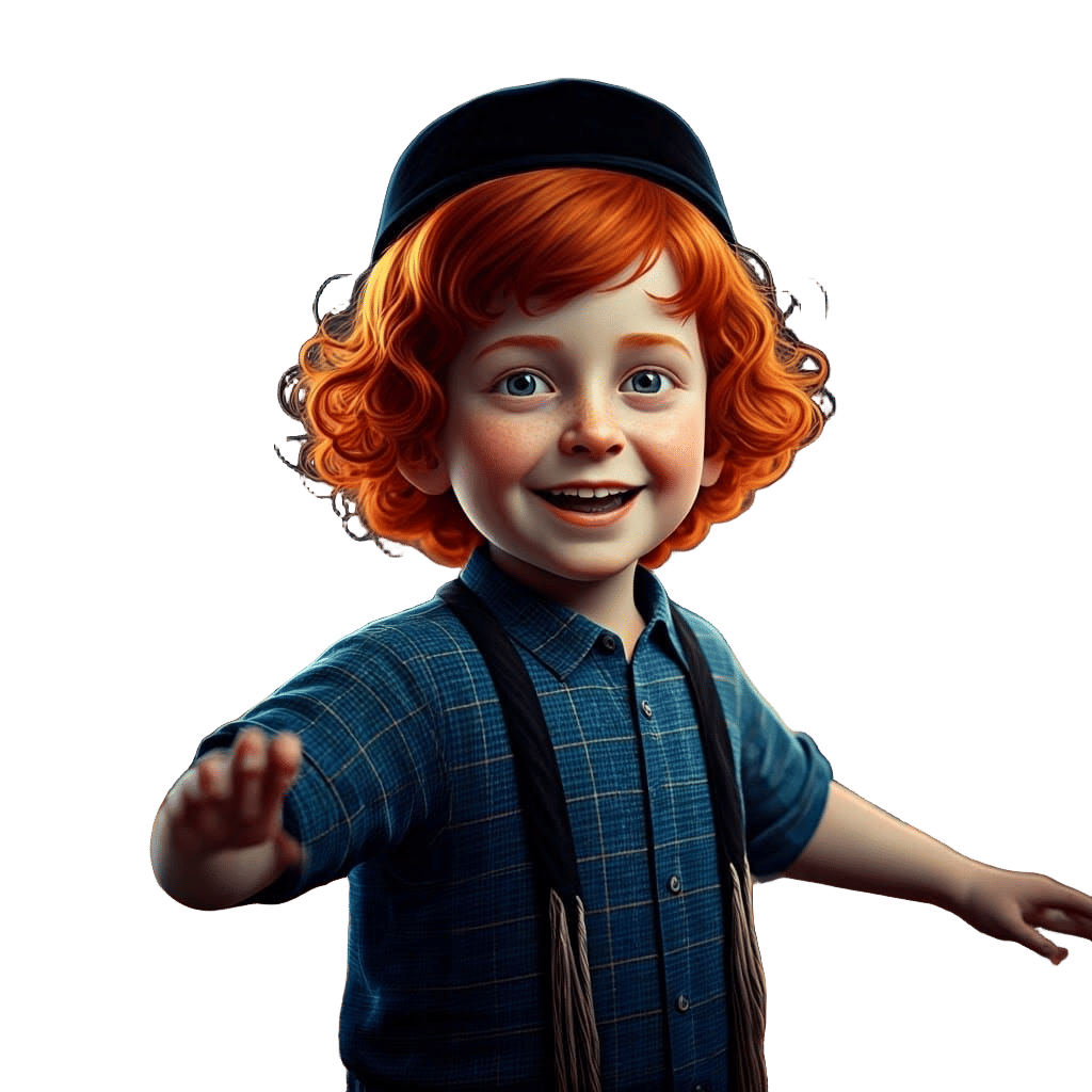 Ultra-Orthodox Boy Dancing: Detailed 8K Portrait