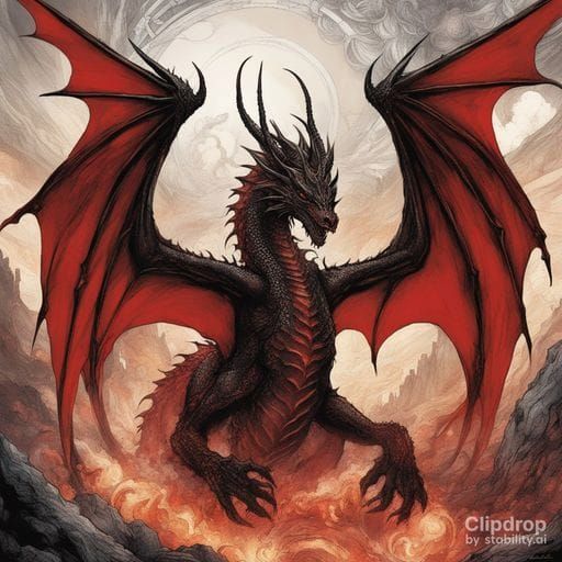 Majestic Dragon Displaying its Might