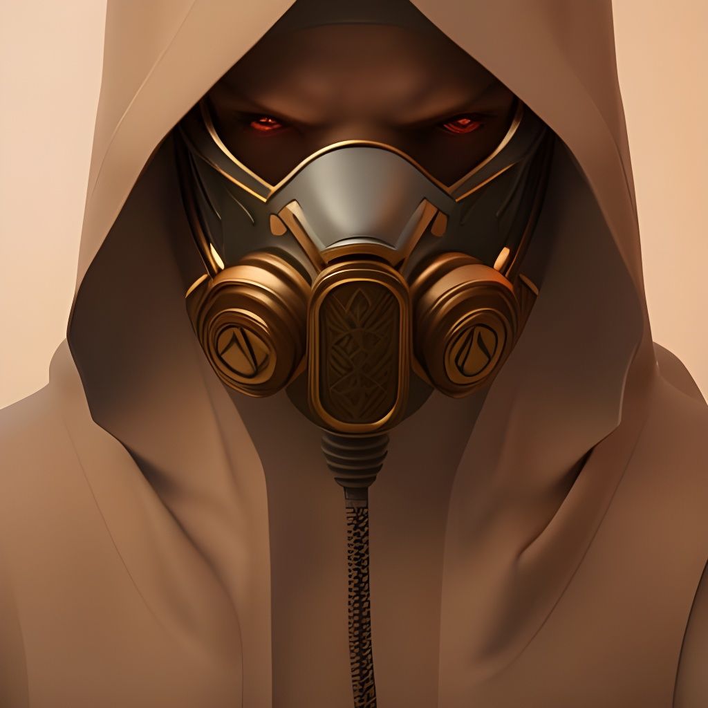 Detailed Portrait of Hooded Gas Mask Concept Art