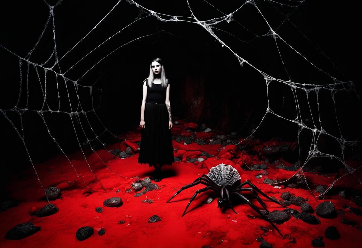 Decayed Goth Scene in Black and White