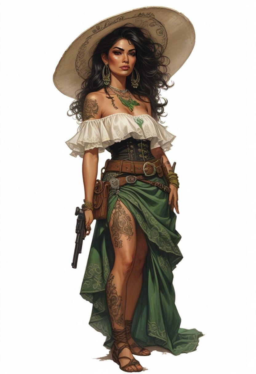 Mexican Gunslinger in Traditional Attire