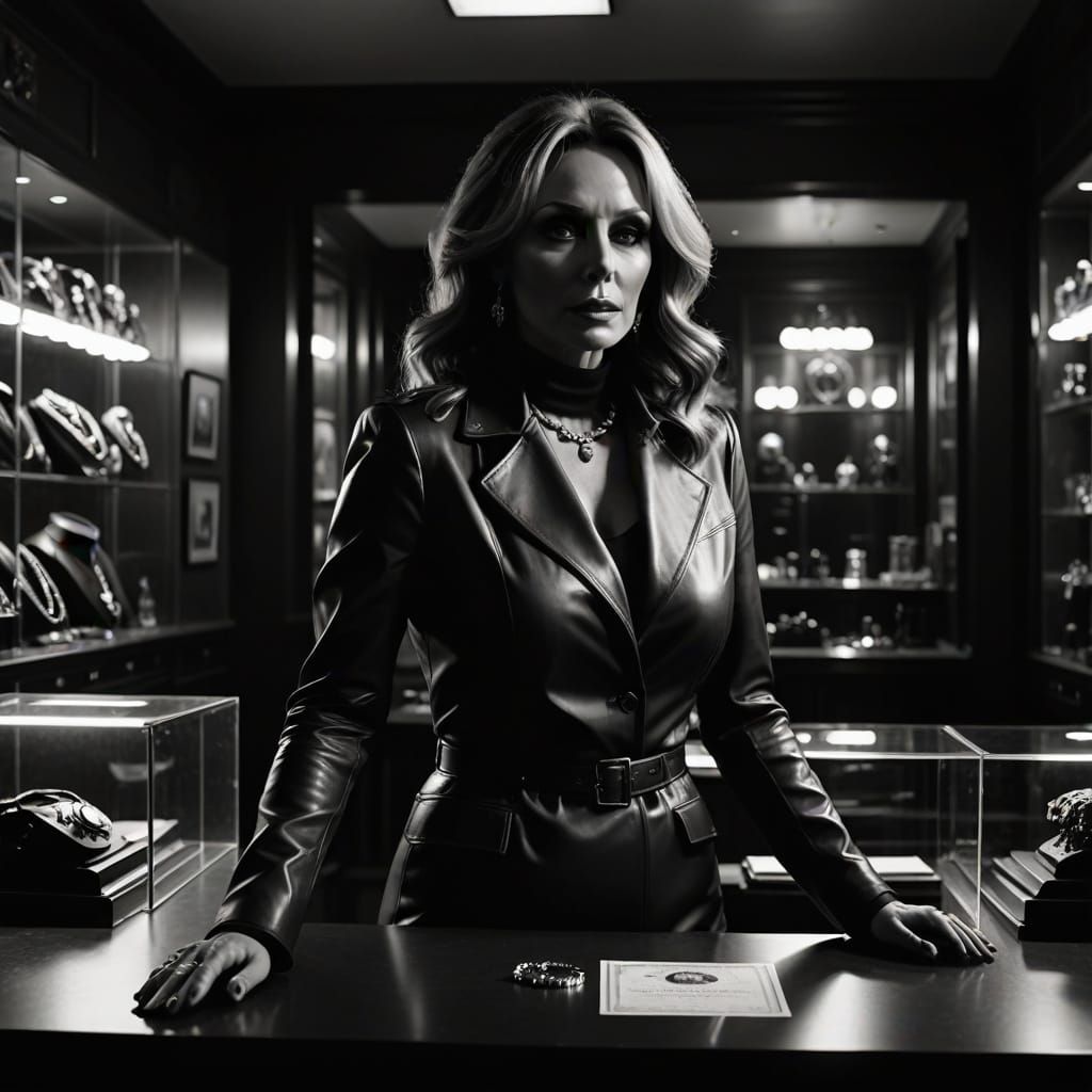 Sophisticated Cat Burglar in Black Leather