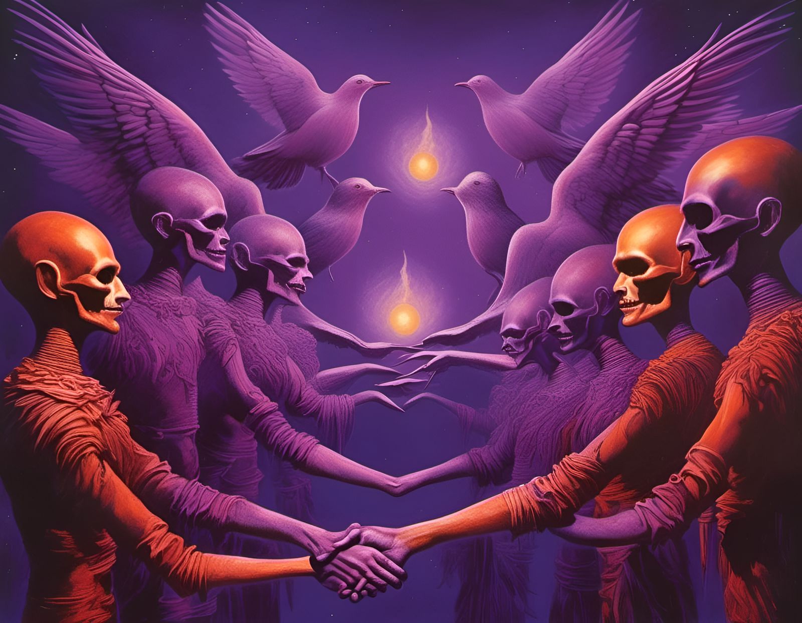 Oingo Boingo and the Purple People Eaters Shake Hands at the Armistice Day