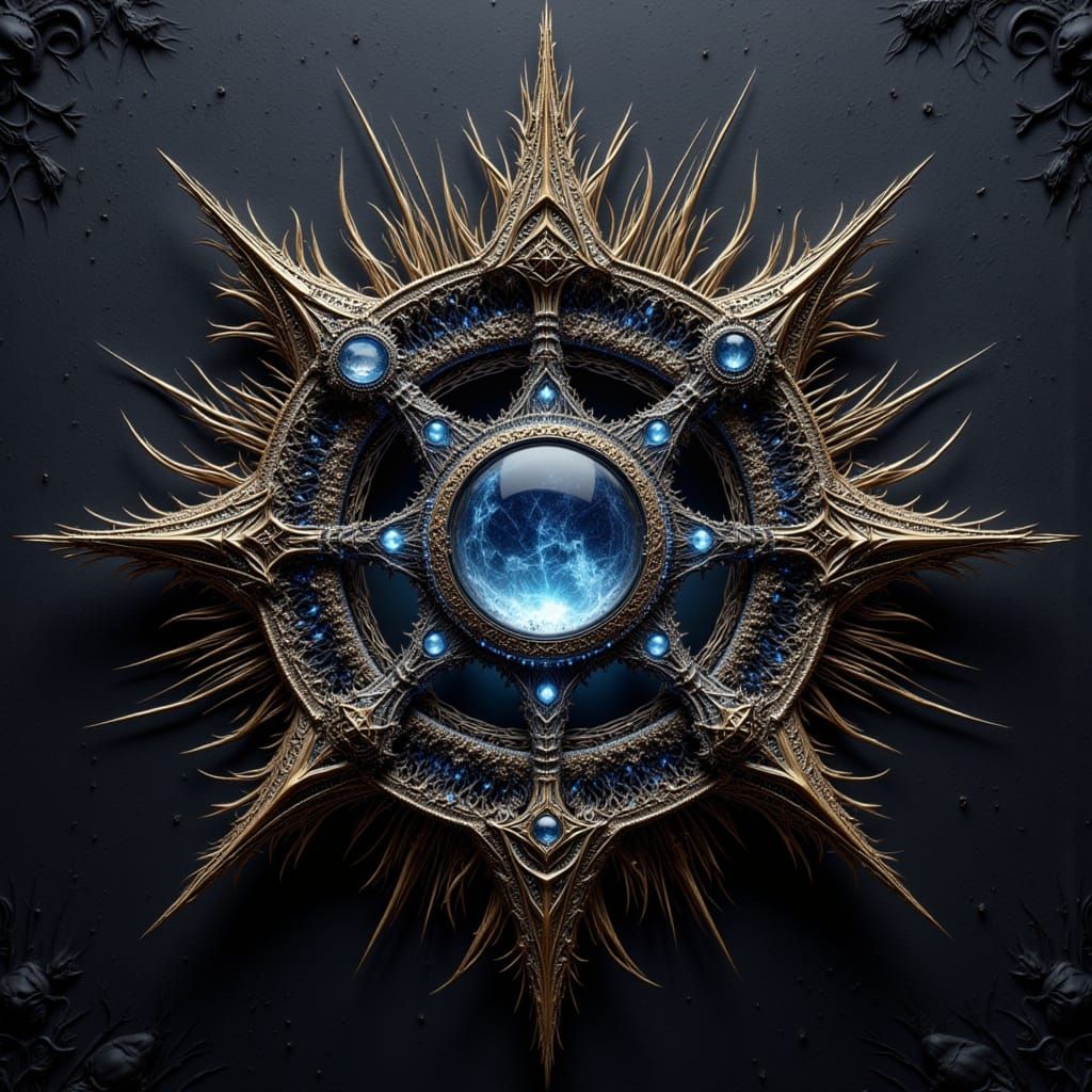 Gothic Halloween Geometry in Surrealist Reflection