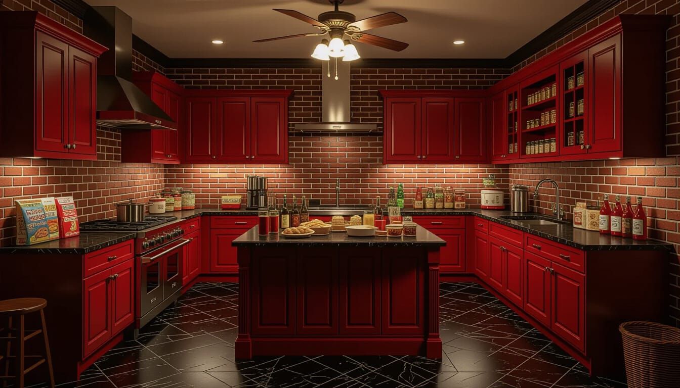 Victorian Storage Room with Richly Laden Island